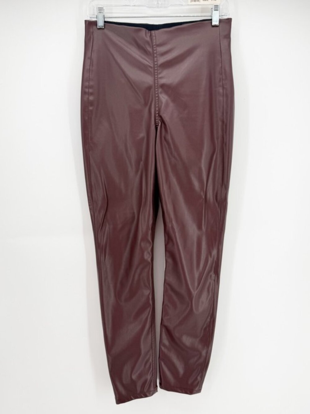 Rag & Bone Nina Vegan Leather Pull On Skinny Pants Maroon M - Picture 2 of 11